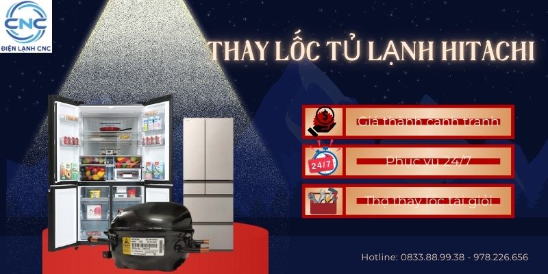 thay lốc tủ lạnh Hitachi