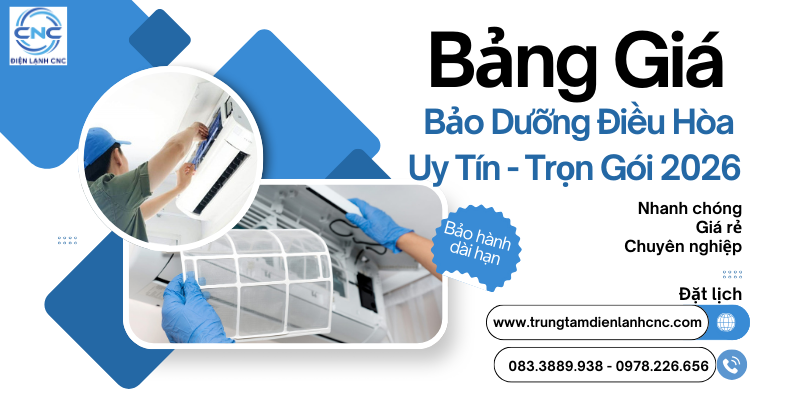 Bảng giá bảo dưỡng điều hòa