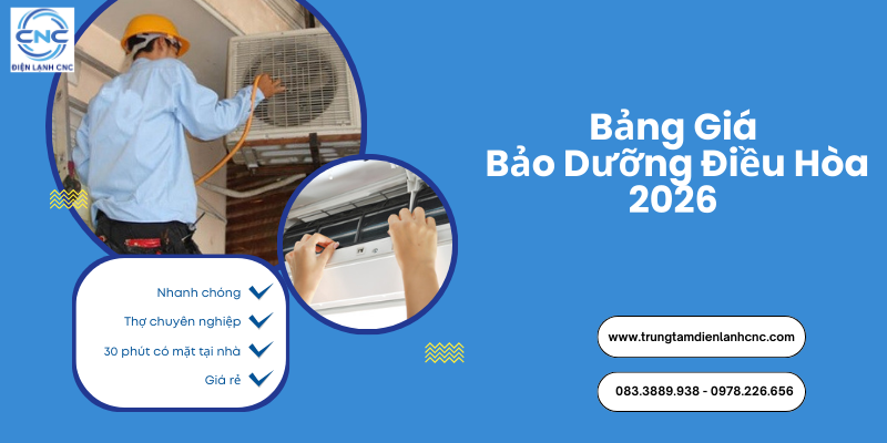 Bảng giá bảo dưỡng điều hòa